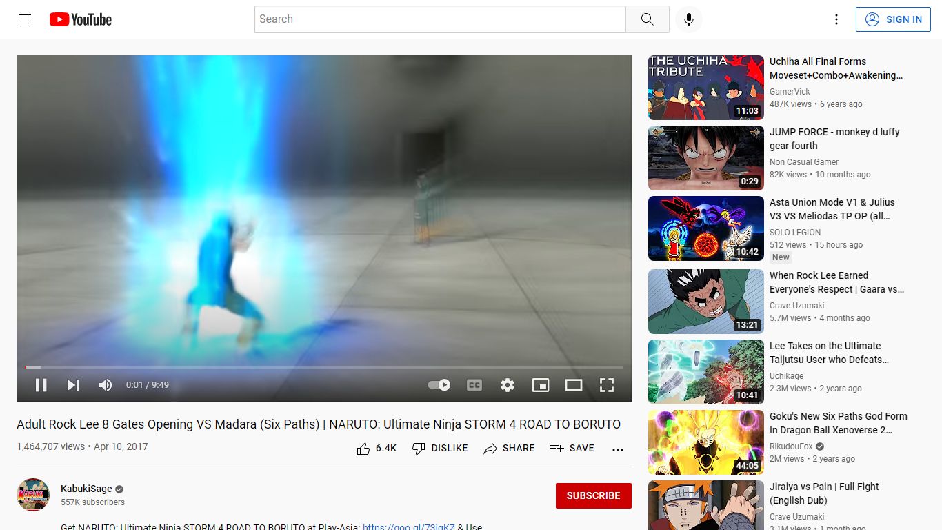 Adult Rock Lee 8 Gates Opening VS Madara (Six Paths) | NARUTO: Ultimate ...