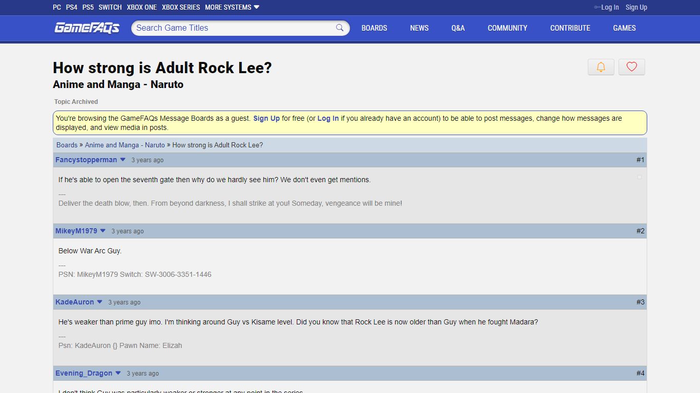 How strong is Adult Rock Lee? - Anime and Manga - Naruto Message Board ...